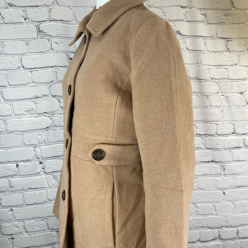 Kimi + Kai Wool Walking Coat Pea Coat Camel Tan size Medium Overcoat Winter Coat - Picture 6 of 15